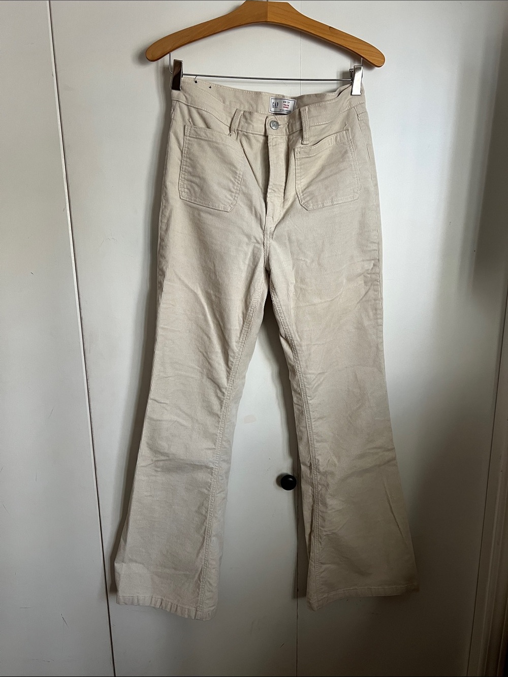 GAP Cream Corduroy '70s Flare High Rise Pants